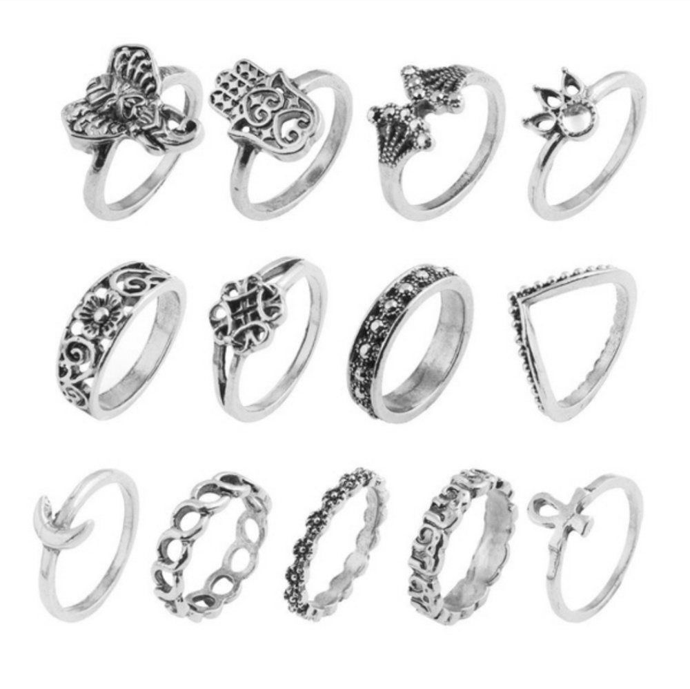 Boho Silver ring Set - Picture 3 of 4